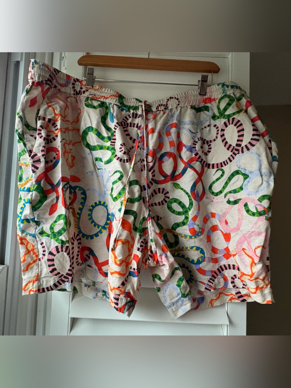 Rachel Antonoff Multicolor Snake-Print Linen-Cotton Shorts 2X Anthropologie EUC - Picture 11 of 13